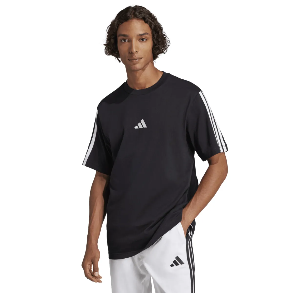 New T-shirt nera da Uomo in cotone con logo Uomo Abbigliamento Adidas|T-Shirt Uomo