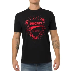Best T-shirt nera in cotone da Uomo con stampa Corse Uomo Abbigliamento Ducati|T-Shirt Uomo