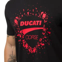 Best T-shirt nera in cotone da Uomo con stampa Corse Uomo Abbigliamento Ducati|T-Shirt Uomo