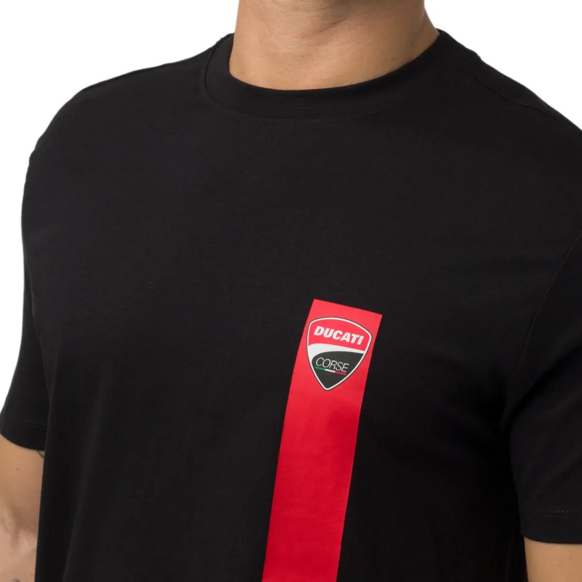 Discount T-shirt nera in cotone da Uomo con stampa Corse Uomo Abbigliamento Ducati|T-Shirt Uomo