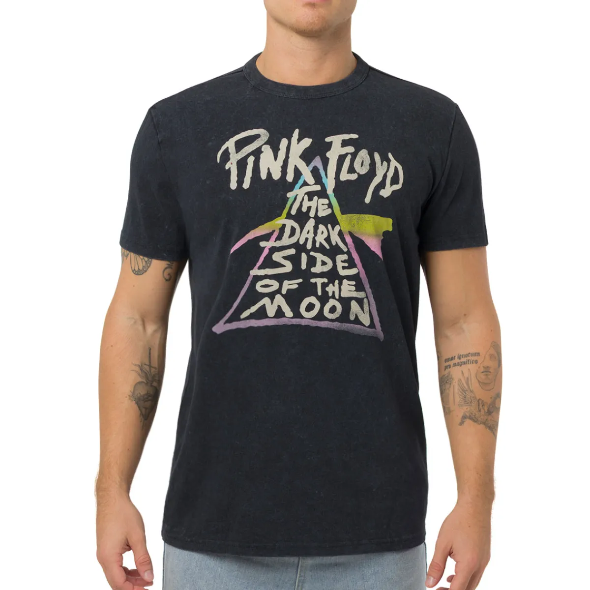 Sale T-Shirt nera Uomo di The Dark Side of the Moon logo prisma Uomo T-Shirt Uomo|Abbigliamento Sportivo Uomo