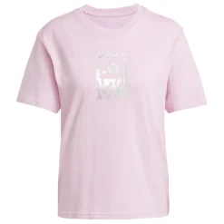 T-shirt rosa da Donna con logo frontale stampato Donna Abbigliamento Adidas|T-Shirt Donna