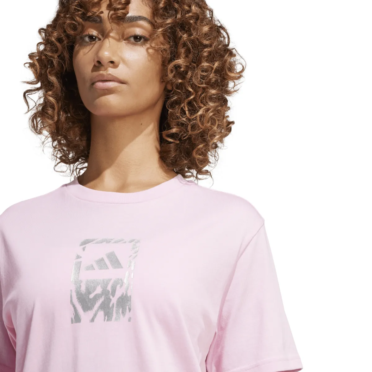 T-shirt rosa da Donna con logo frontale stampato Donna Abbigliamento Adidas|T-Shirt Donna