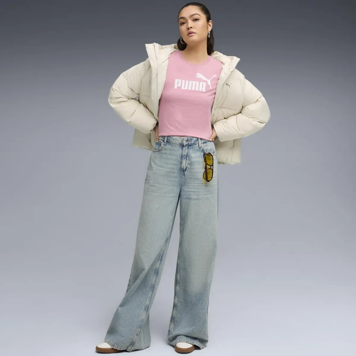 Clearance T-shirt rosa da Donna con logo frontale ESS No. 1 Donna Abbigliamento Puma|T-Shirt Donna