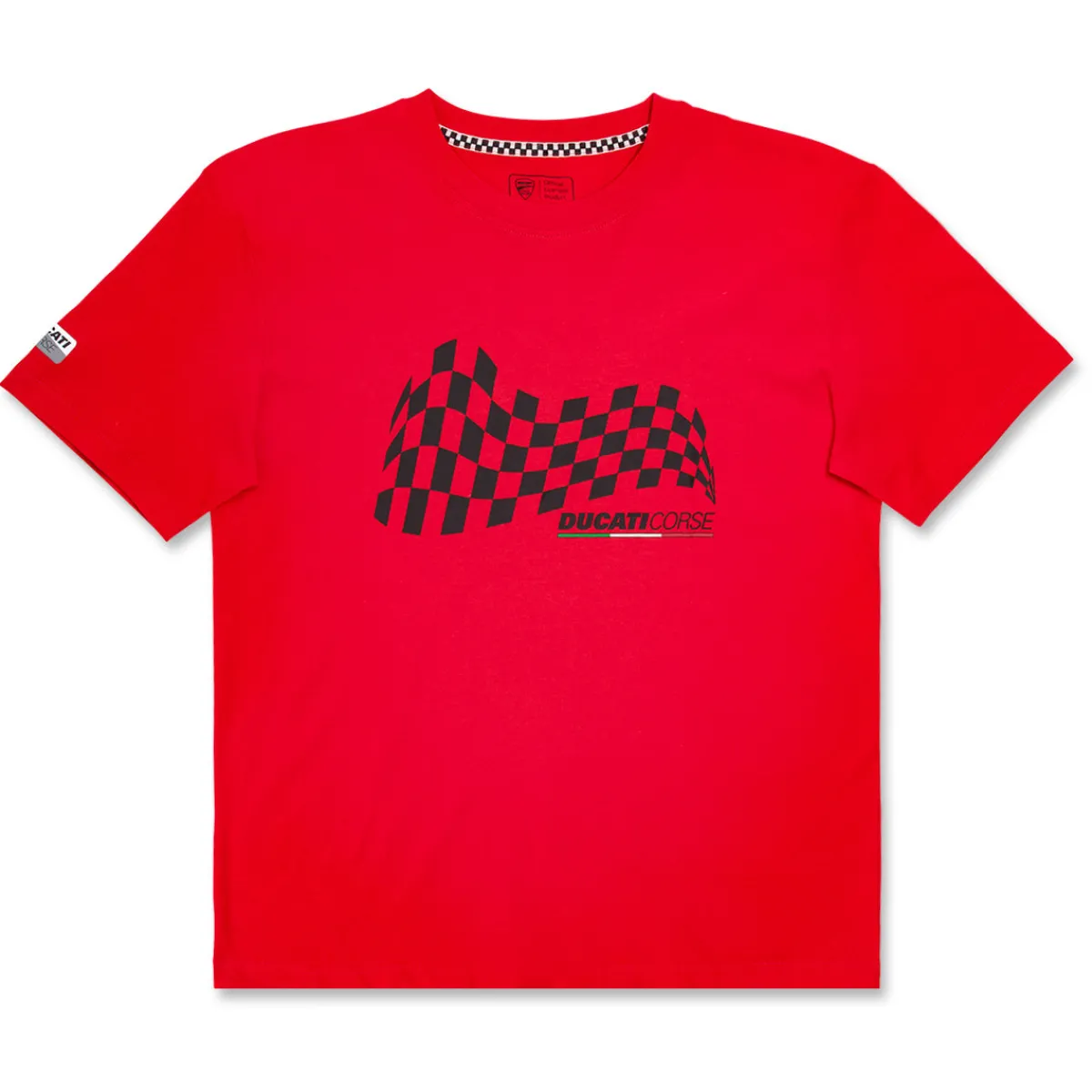 Outlet T-shirt rossa da bambino in cotone con stampa Corse Bambino Abbigliamento Ducati|T-Shirt Bambino