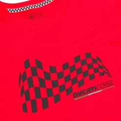 Outlet T-shirt rossa da bambino in cotone con stampa Corse Bambino Abbigliamento Ducati|T-Shirt Bambino