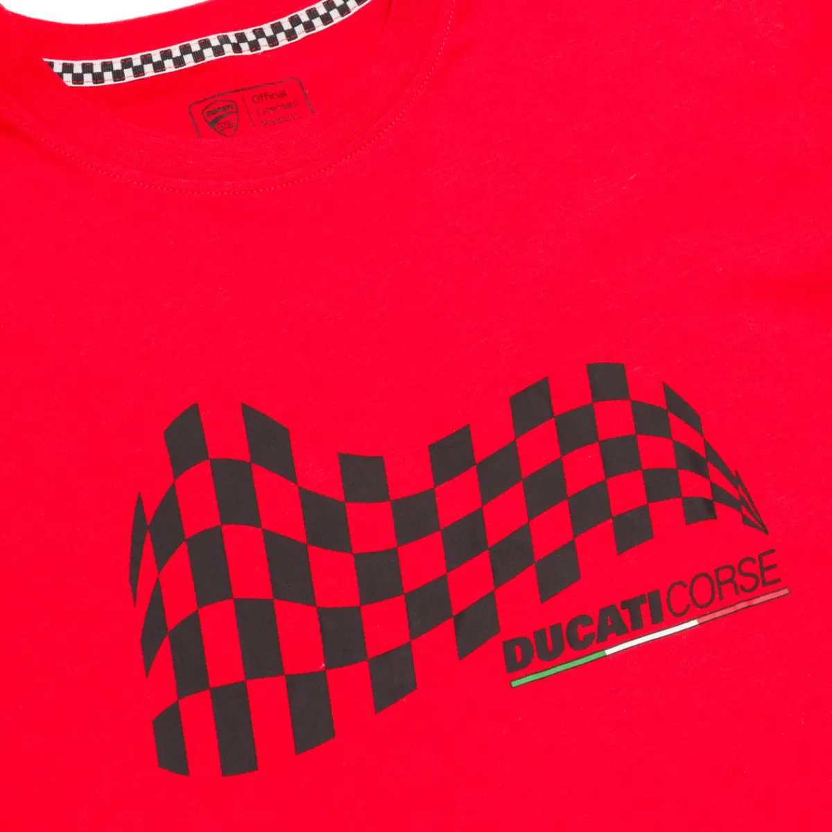 Outlet T-shirt rossa da bambino in cotone con stampa Corse Bambino Abbigliamento Ducati|T-Shirt Bambino