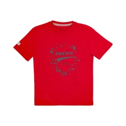 Online T-shirt rossa da Ragazzo in cotone con stampa Corse Bambino Abbigliamento Ducati|T-Shirt Bambino