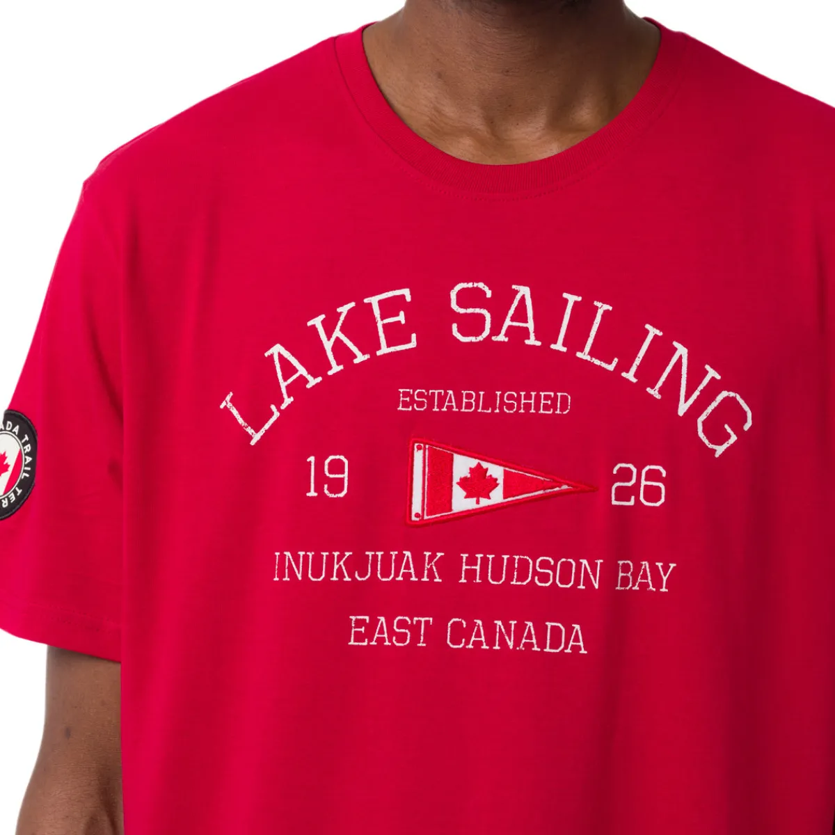 Hot T-Shirt rossa da Uomo con stampa frontale in contrasto Uomo Abbigliamento Canada Trail|T-Shirt Uomo