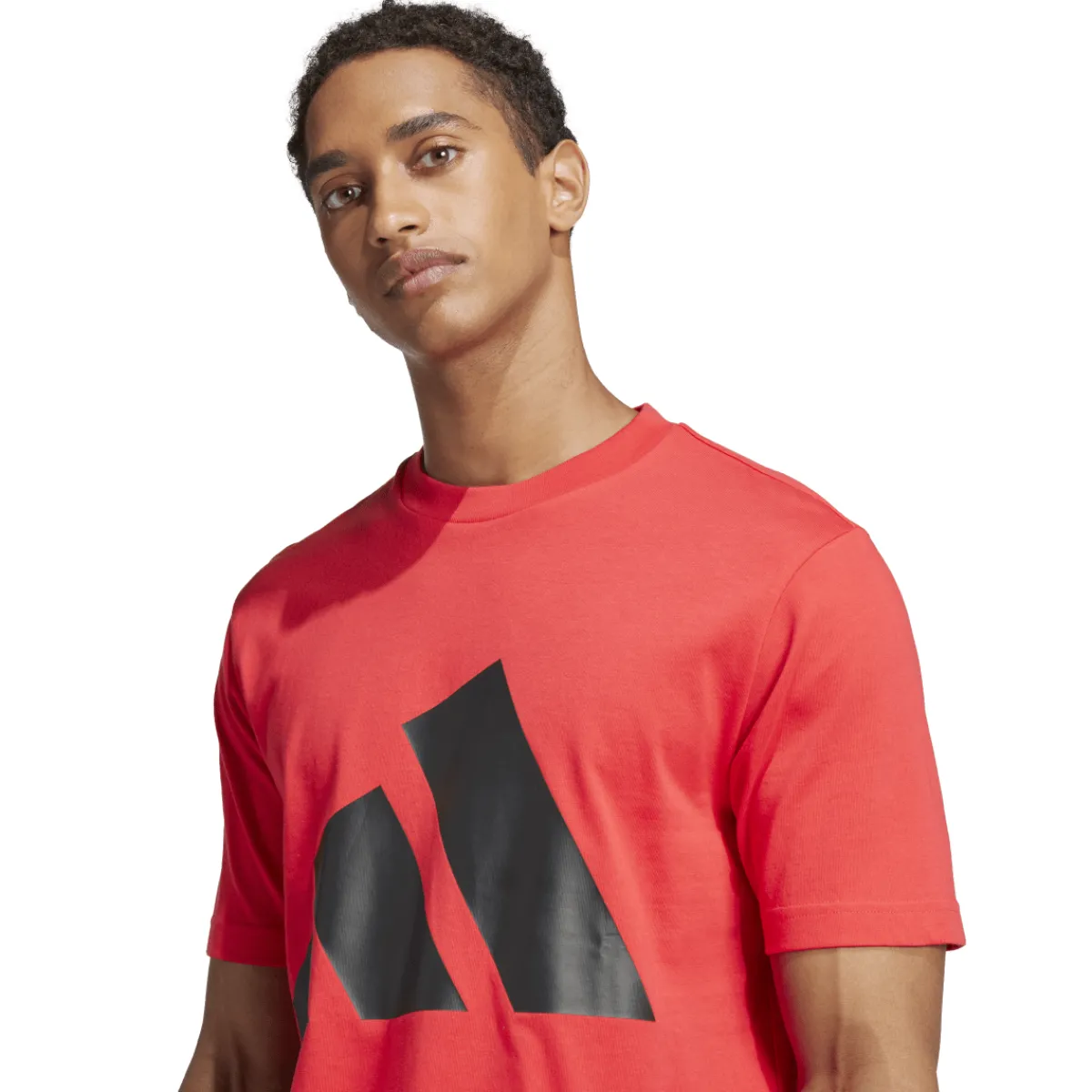Online T-shirt rossa da Uomo con logo frontale in contrasto Uomo Abbigliamento Adidas|T-Shirt Uomo