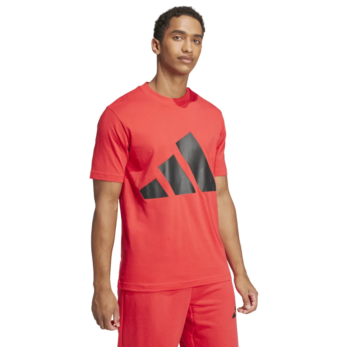 Online T-shirt rossa da Uomo con logo frontale in contrasto Uomo Abbigliamento Adidas|T-Shirt Uomo