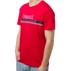 Sale T-shirt rossa da uomo con stampa logo frontale Uomo T-Shirt Uomo|Abbigliamento Moda Uomo