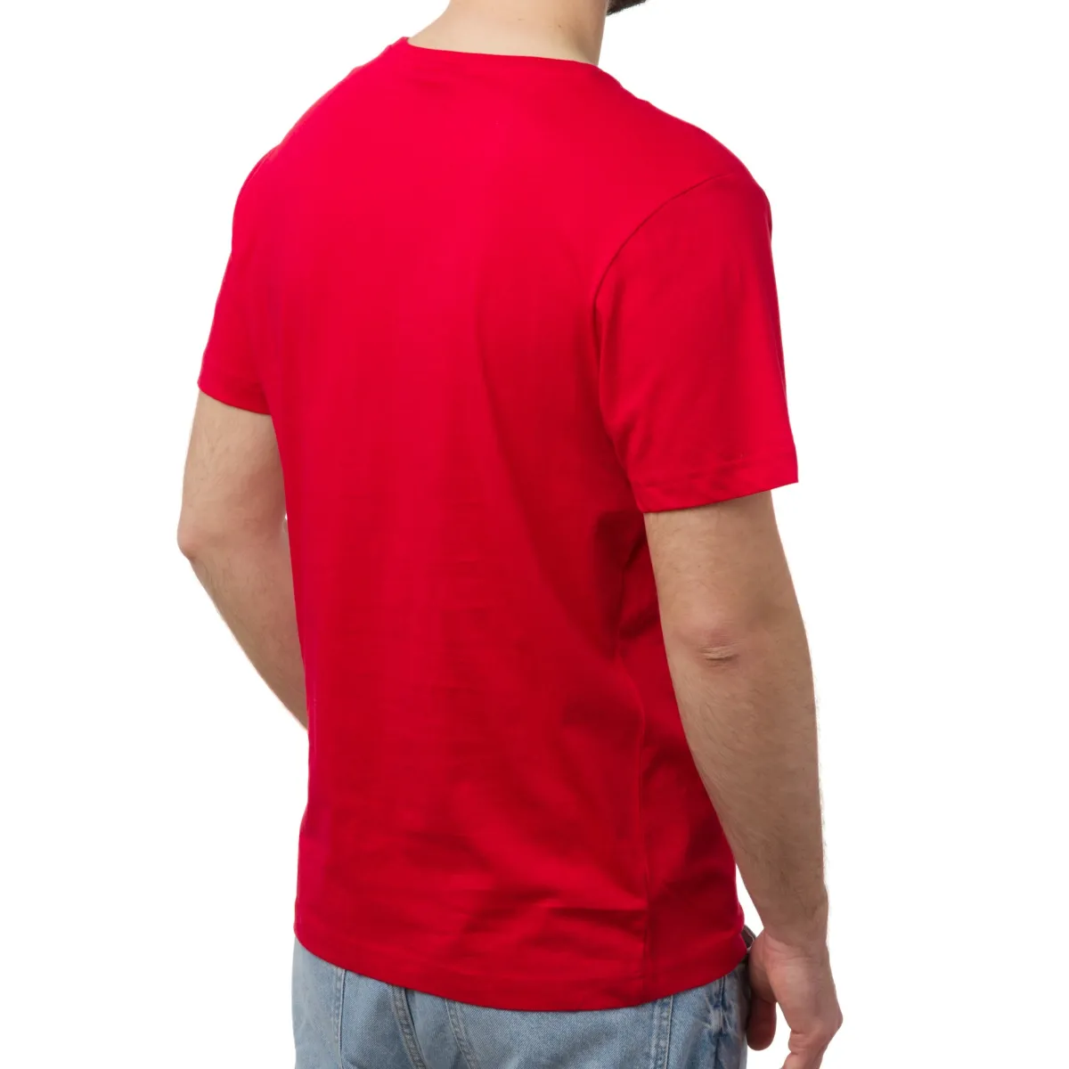 Sale T-shirt rossa da uomo con stampa logo frontale Uomo T-Shirt Uomo|Abbigliamento Moda Uomo