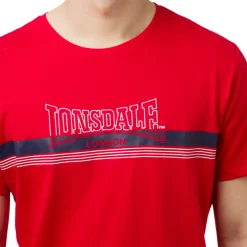 Sale T-shirt rossa da uomo con stampa logo frontale Uomo T-Shirt Uomo|Abbigliamento Moda Uomo