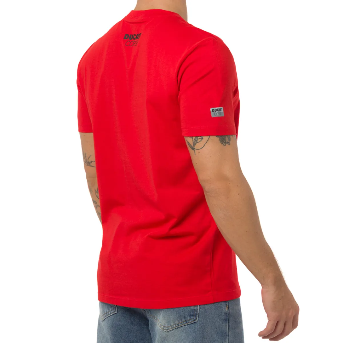 New T-shirt rossa in cotone da Uomo con stampa Corse Uomo Abbigliamento Ducati|T-Shirt Uomo