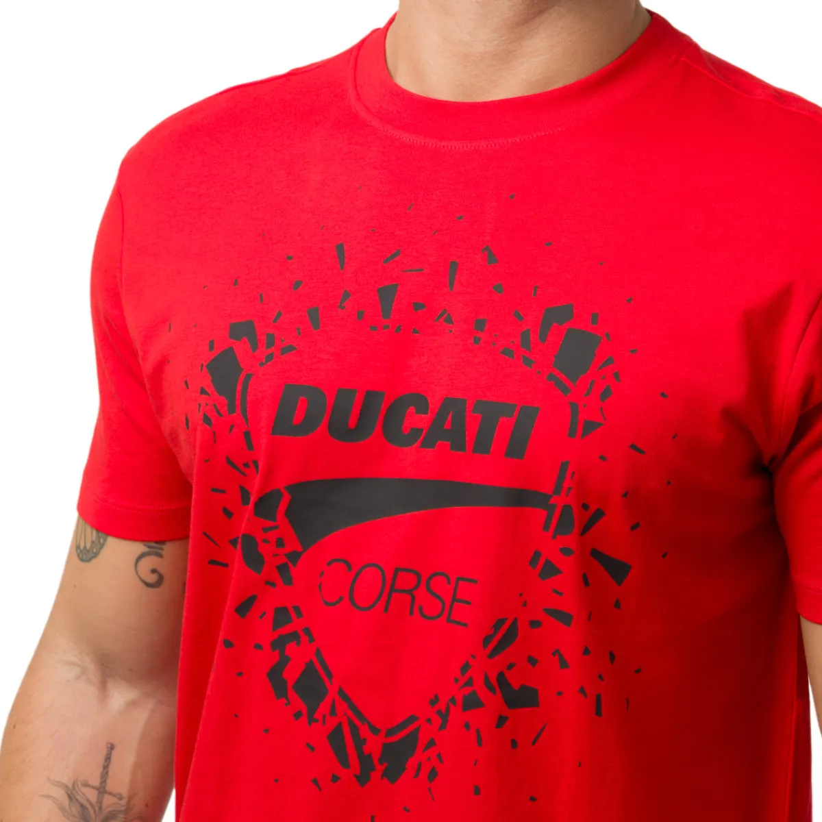 New T-shirt rossa in cotone da Uomo con stampa Corse Uomo Abbigliamento Ducati|T-Shirt Uomo