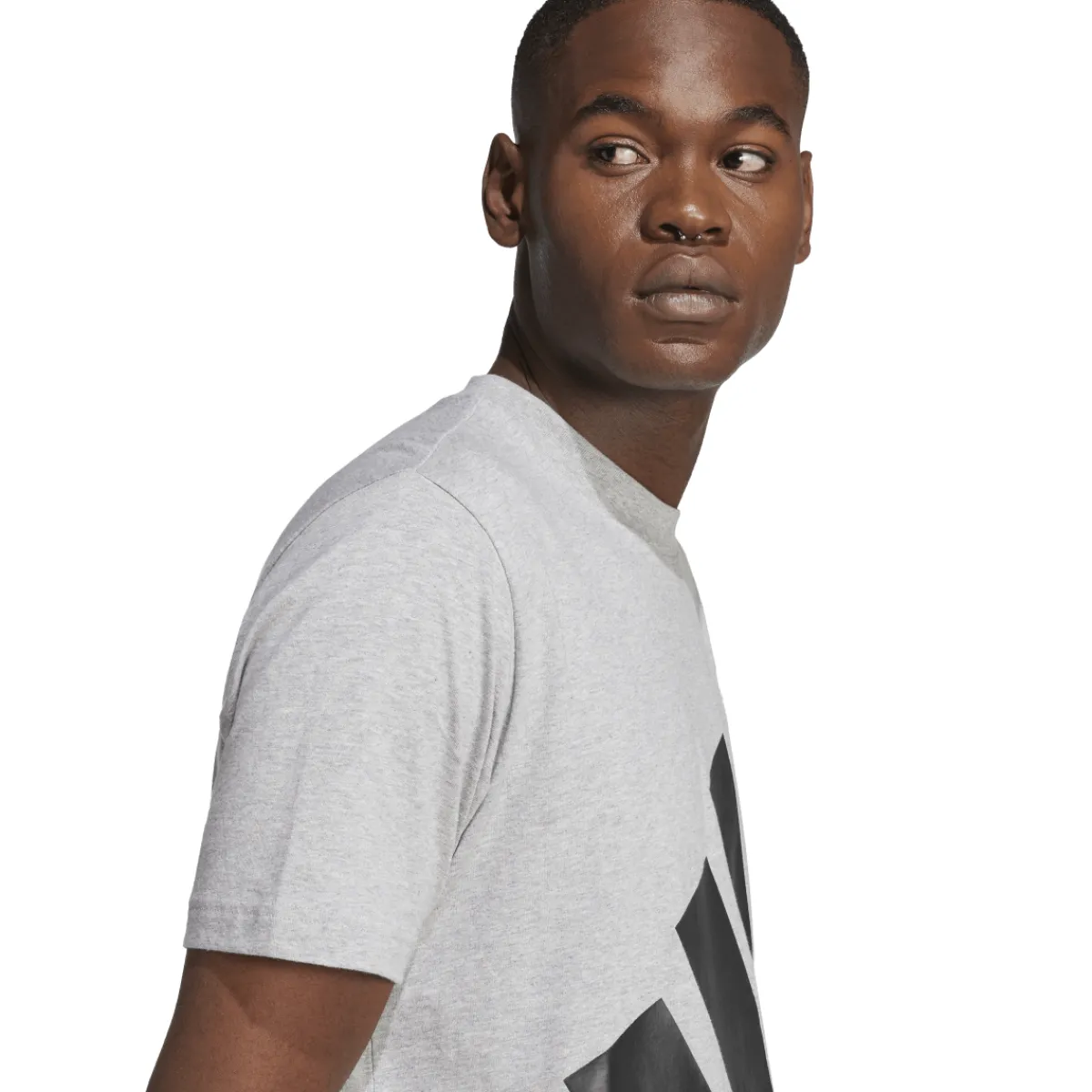 Outlet T-shirt sportiva da uomo grigia con logo nero Uomo Abbigliamento Adidas|T-Shirt Uomo