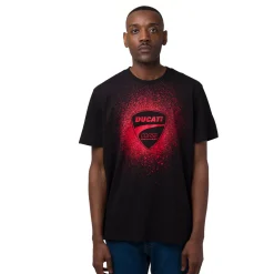 Best T-shirt Uomo in cotone nera con stampa rossa e logo Corse Uomo Abbigliamento Ducati|T-Shirt Uomo