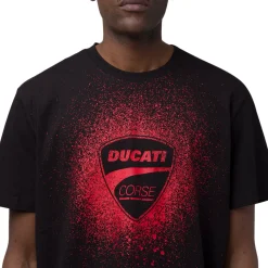 Best T-shirt Uomo in cotone nera con stampa rossa e logo Corse Uomo Abbigliamento Ducati|T-Shirt Uomo