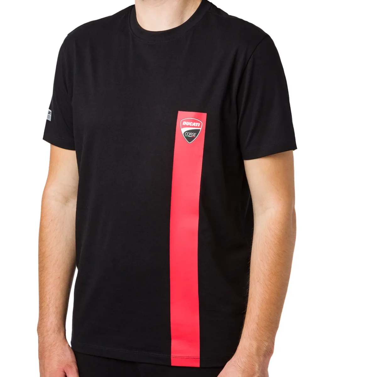 Hot T-shirt uomo nera Corse con logo e striscia rossa Uomo Abbigliamento Ducati|T-Shirt Uomo