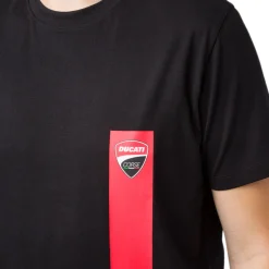 Hot T-shirt uomo nera Corse con logo e striscia rossa Uomo Abbigliamento Ducati|T-Shirt Uomo
