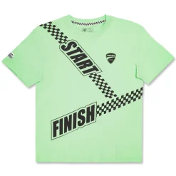 Best T-shirt verde bambino chiaro in cotone con stampa Corse Bambino Abbigliamento Ducati|T-Shirt Bambino