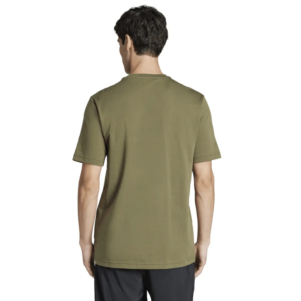 Outlet T-shirt verde da Uomo con logo frontale stampato Uomo Abbigliamento Adidas|T-Shirt Uomo