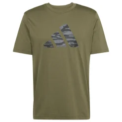 Outlet T-shirt verde da Uomo con logo frontale stampato Uomo Abbigliamento Adidas|T-Shirt Uomo