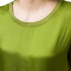 Best T-shirt verde elegante da Donna con dettaglio glitter Donna T-Shirt Donna|Abbigliamento Moda Donna