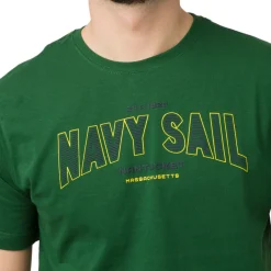 Sale T-shirt Verde scuro da Uomo in cotone con logo Uomo Abbigliamento Navy Sail|T-Shirt Uomo