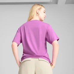 Discount T-shirt viola da Donna con logo GRAPHICS Stacked Donna Abbigliamento Puma|T-Shirt Donna