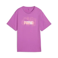 Discount T-shirt viola da Donna con logo GRAPHICS Stacked Donna Abbigliamento Puma|T-Shirt Donna