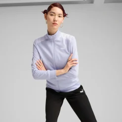 Sale Tuta sportiva nera da Donna con zip Poly Suit Abbigliamento Puma