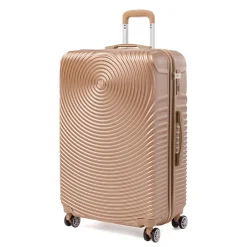 Outlet Valigia grande color champagne con ruote multidirezionali Valigie Grandi