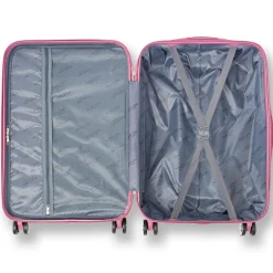 Clearance Valigia grande rosa antico con ruote multidirezionali Valigie Grandi