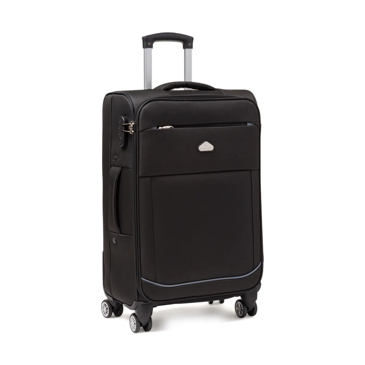 New Valigia Trolley medio Nero in tessuto Valigie Medie