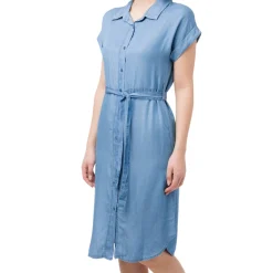 Best Vestito da Donna in Jeans con bottoni e cinturino Donna Abbigliamento Moda Donna