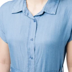 Best Vestito da Donna in Jeans con bottoni e cinturino Donna Abbigliamento Moda Donna