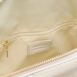 Zaino bianco off-white da Donna con dettagli dorati Donna Zaini Donna