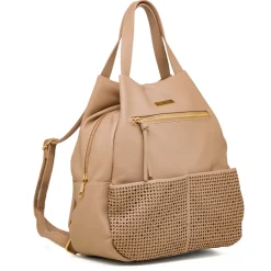 Sale Zaino da donna beige con dettagli traforati Donna Zaini Donna
