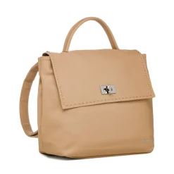 Clearance Zaino da donna beige con dettaglio cuciture a vista e logo Donna Zaini Donna