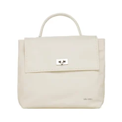 Hot Zaino da donna bianco con dettaglio cuciture a vista e logo Donna Zaini Donna