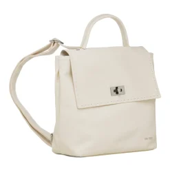 Hot Zaino da donna bianco con dettaglio cuciture a vista e logo Donna Zaini Donna