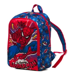 Clearance Zaino da scuola medio rosso e blu con stampa Bambino Zaini E Astucci