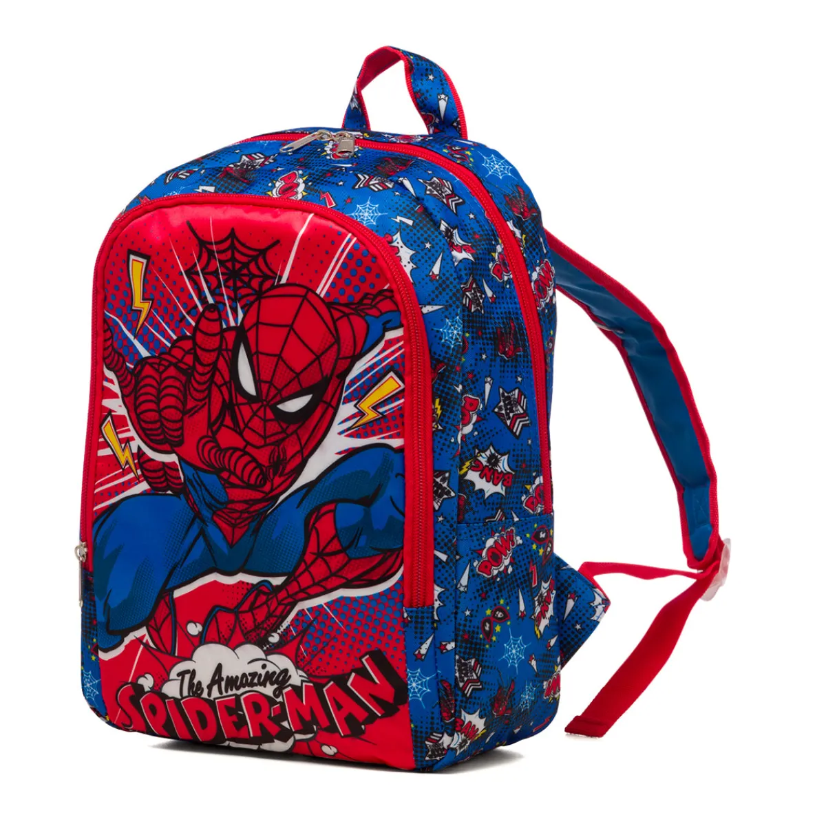 Clearance Zaino da scuola medio rosso e blu con stampa Bambino Zaini E Astucci