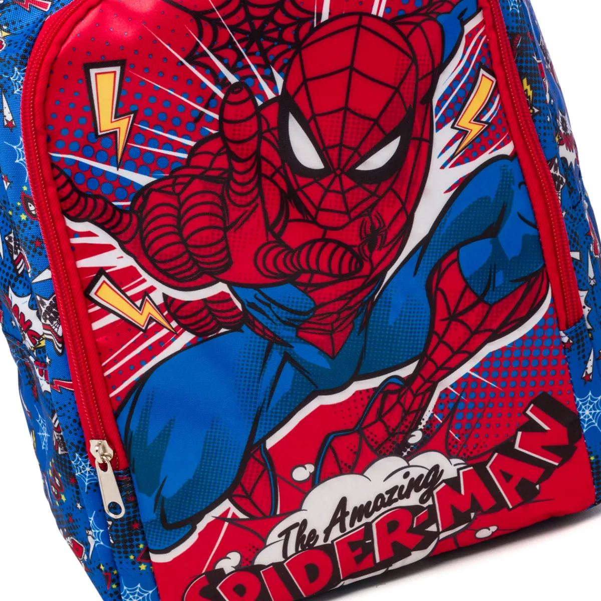 Clearance Zaino da scuola medio rosso e blu con stampa Bambino Zaini E Astucci