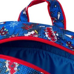 Clearance Zaino da scuola medio rosso e blu con stampa Bambino Zaini E Astucci