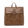 New Zaino Marrone da Donna con Patta e Chiusura a Fibbia Donna Zaini Donna