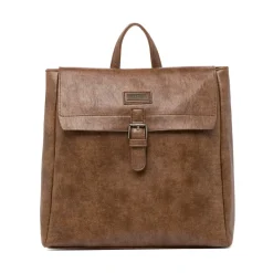New Zaino Marrone da Donna con Patta e Chiusura a Fibbia Donna Zaini Donna