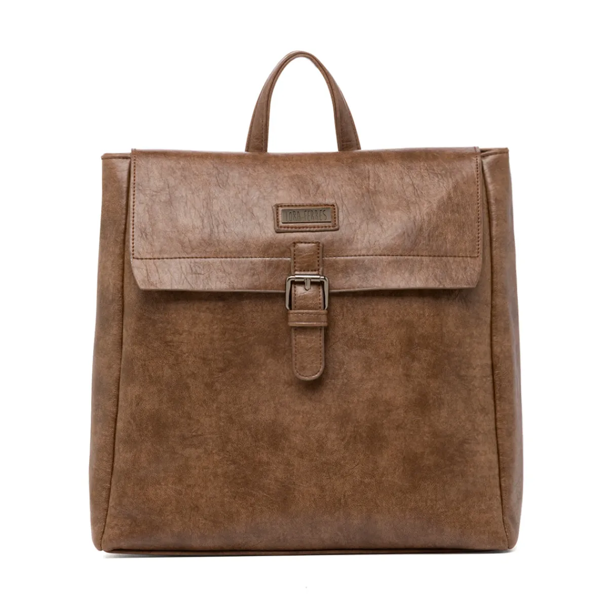 New Zaino Marrone da Donna con Patta e Chiusura a Fibbia Donna Zaini Donna